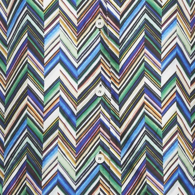 Pre Owned Missoni Multicolor Zig -Zag Silk Pajama Set M