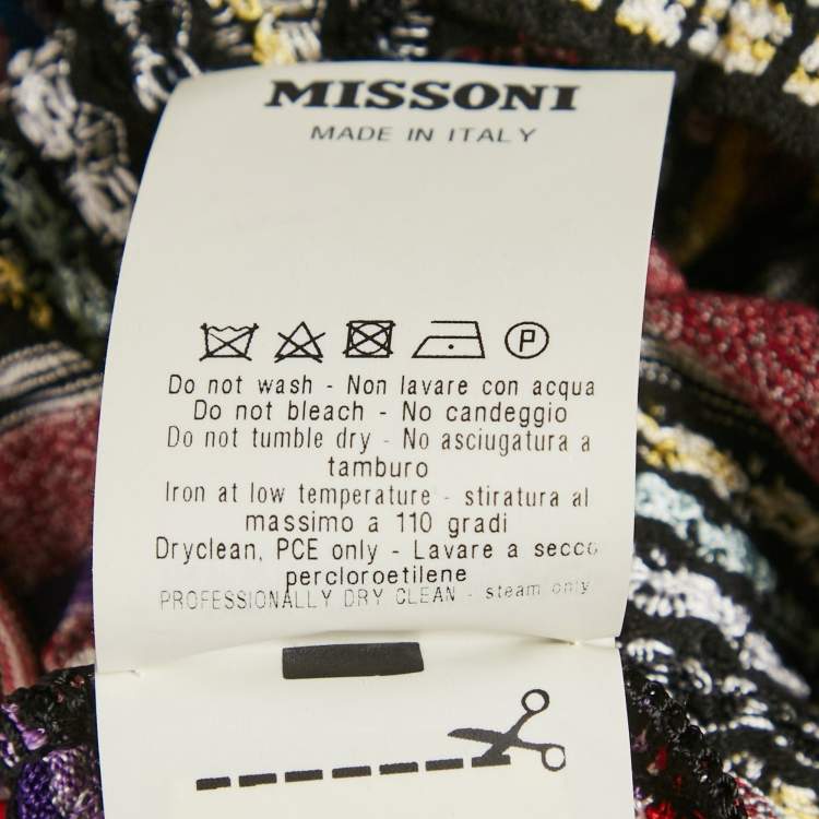 مملوكة مسبقًا Missoni Multicolor Textured Knit V-Neck Pullover M