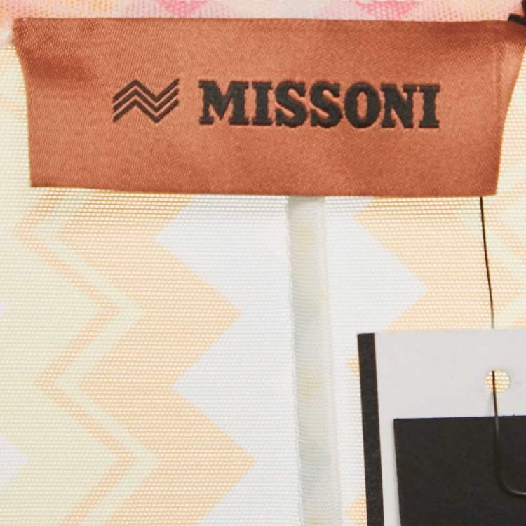 Pre Owned Missoni Multicolor Zig-Zag Print Mesh Cover-Up Dress M