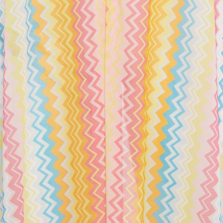Pre Owned Missoni Multicolor Zig-Zag Print Mesh Cover-Up Dress M