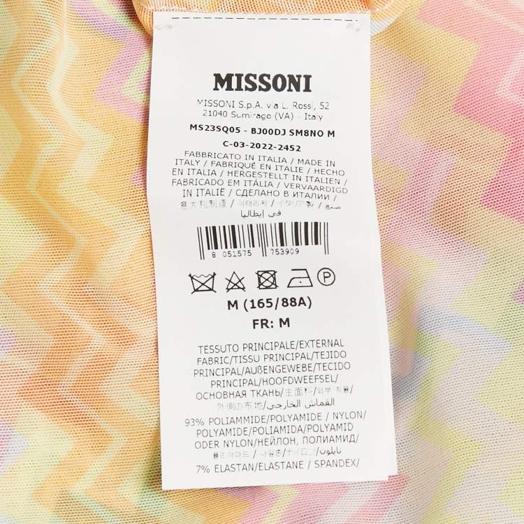 Pre Owned Missoni Multicolor Zig-Zag Print Mesh Cover-Up Dress M