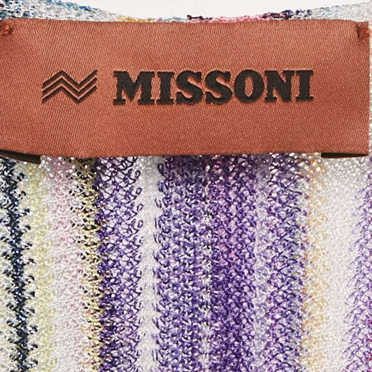 Pre Owned Missoni Multicolor Striped Lamé Cover-Up Kaftan M