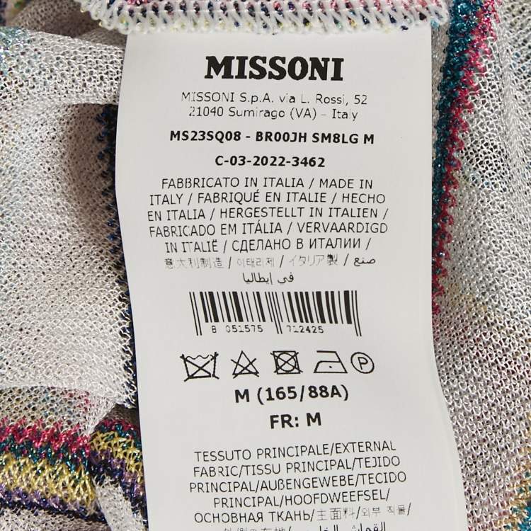 Pre Owned Missoni Multicolor Striped Lamé Cover-Up Kaftan M
