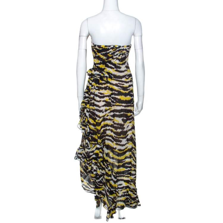 yellow and black tiger print dress