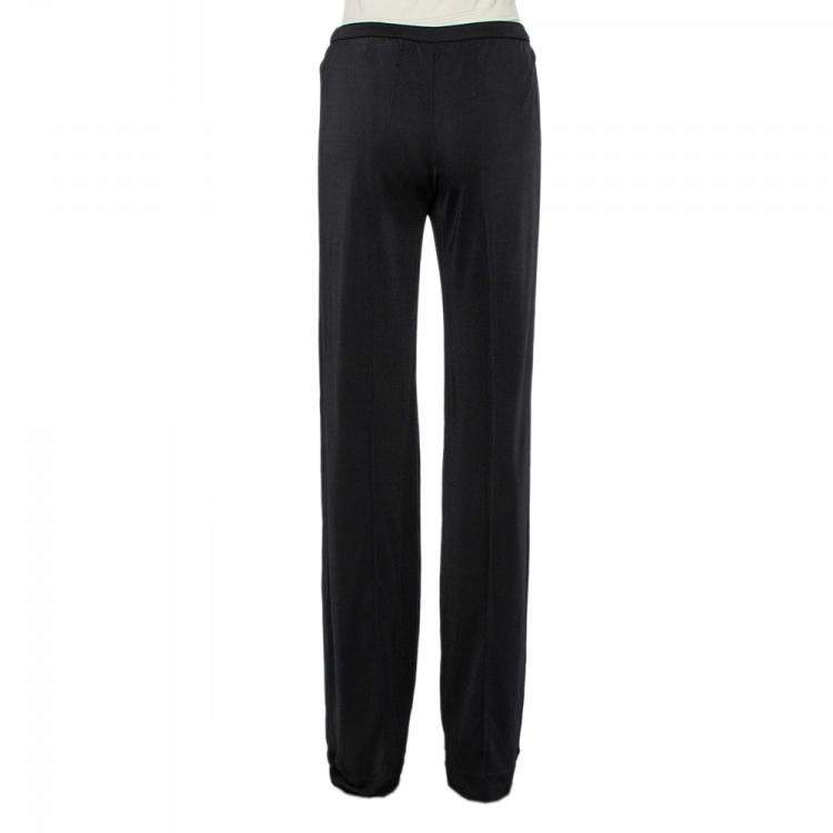 Pre Owned Missoni Black Knit Paneled Wide Leg Pants M