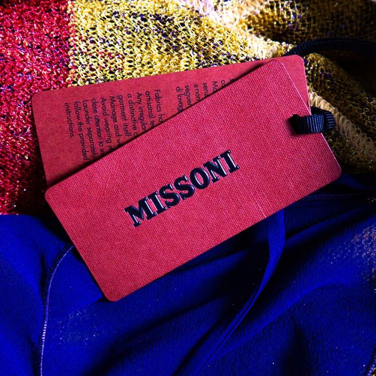 مملوكة مسبقًا Missoni Multicolor Lurex Knit Long Sleeve Maxi Dress M 