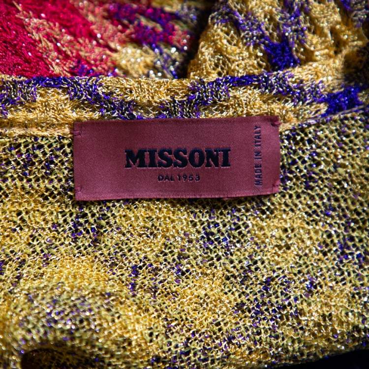 مملوكة مسبقًا Missoni Multicolor Lurex Knit Long Sleeve Maxi Dress M 