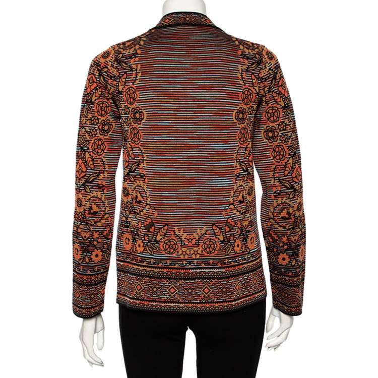 Pre Owned Missoni Multicolored Floral Patterned Knit Jacket S