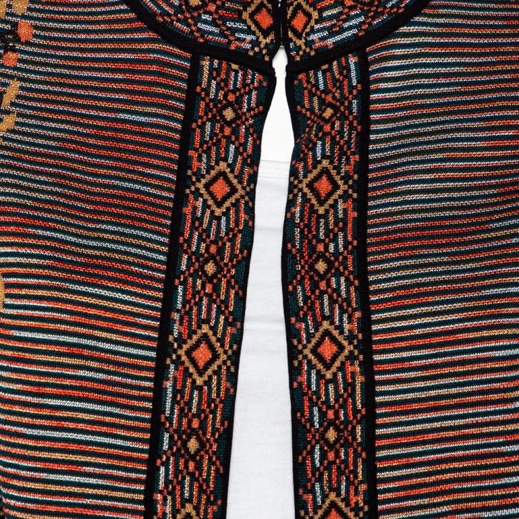 Pre Owned Missoni Multicolored Floral Patterned Knit Jacket S