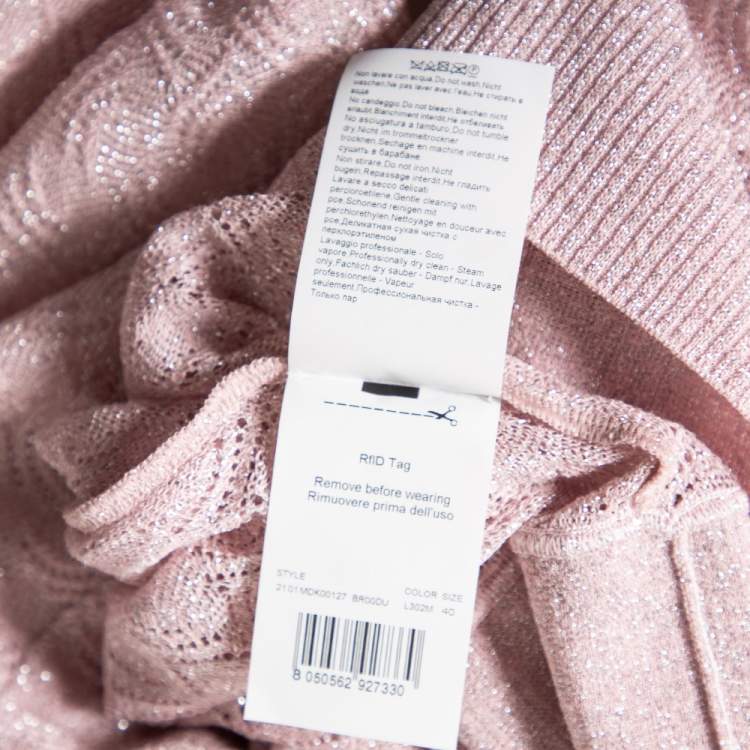 Pre Owned Missoni Pink Patterned Lurex Knit Sleeveless Top & Pleated Shorts Set S