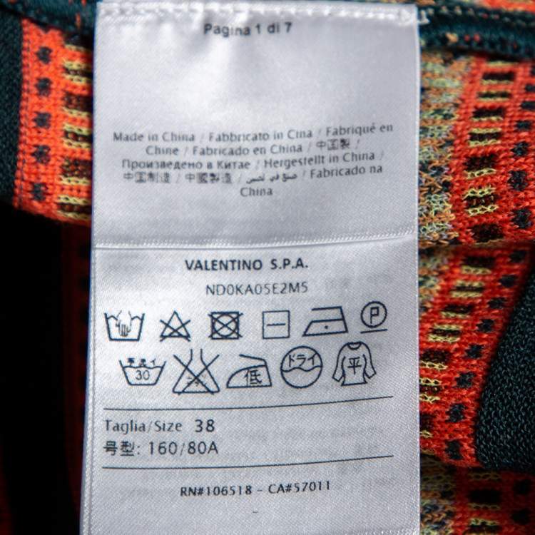 Pre Owned M Missoni Multicolored Patterned Knit Long Sleeve Cardigan S