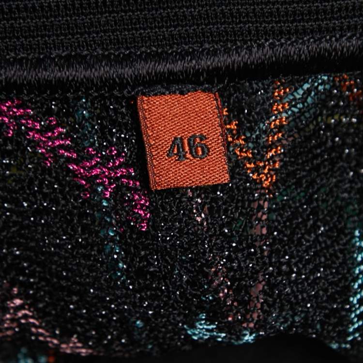 Pre Owned Missoni Multicolor Chevron Patterned Knit Maxi Skirt L