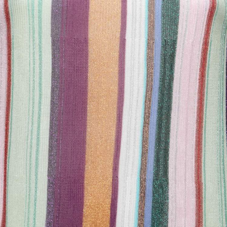 Pre Owned Missoni Multicolor Striped Lurex Sleeveless Mini Dress S