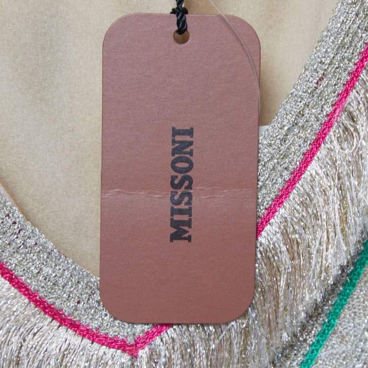 مملوكة مسبقًا Missoni Multicolor Lurex Knit V-Neck Maxi Kaftan L