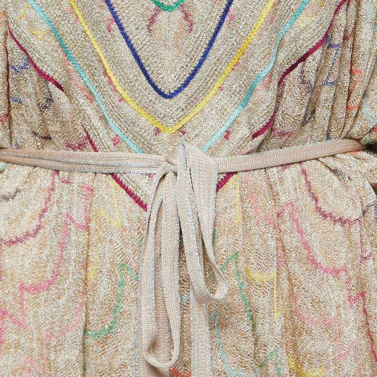 مملوكة مسبقًا Missoni Multicolor Lurex Knit V-Neck Maxi Kaftan L