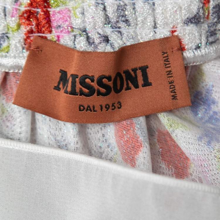 Pre Owned Missoni Multicolor crochet-knit Patchwork-Effect Metallic Strappy Maxi Dress L