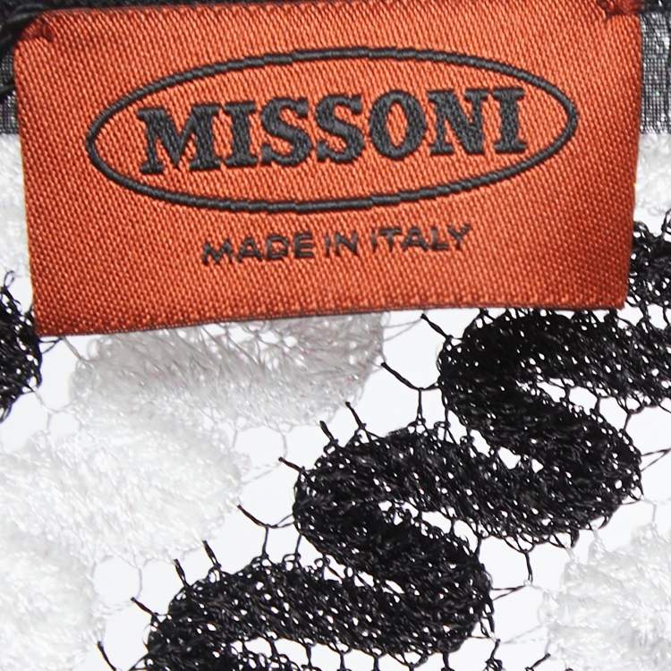 Pre Owned Missoni Black/White Patterned Lurex Knit Maxi Dress L