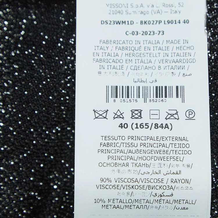 Pre Owned Missoni Black Patterned Lurex Knit Cardigan S