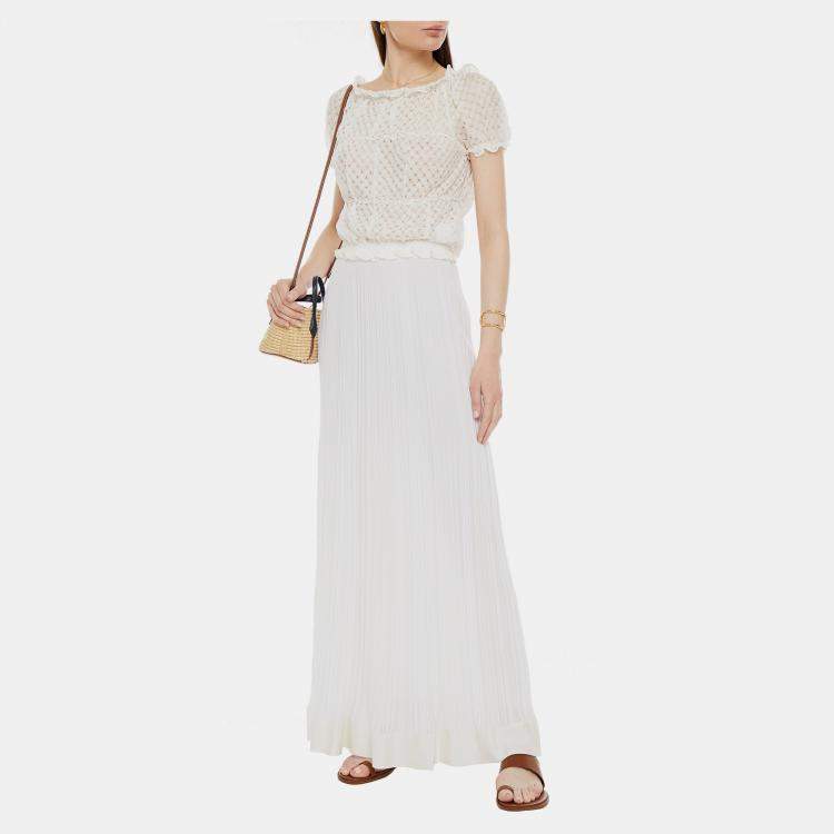 Pre Owned Missoni White Knit Off the Shoulder Top S (IT 40)