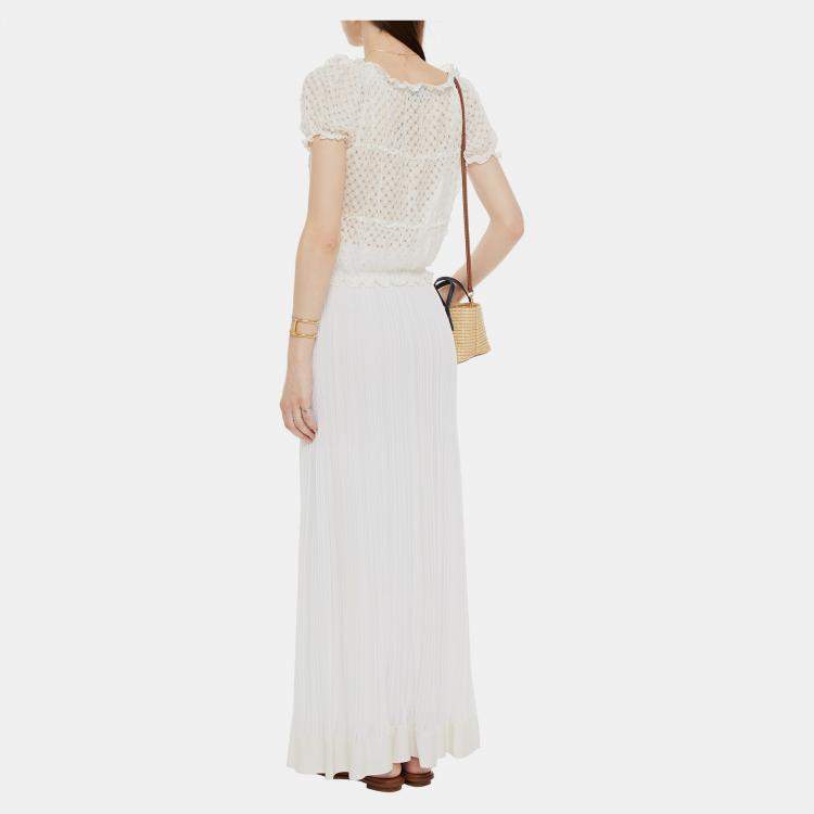 Pre Owned Missoni White Knit Off the Shoulder Top S (IT 40)