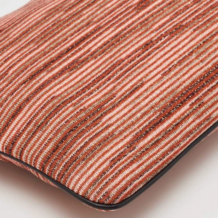 Pre Owned Missoni Multicolor Lurex Fabric Stripe Chain Clutch