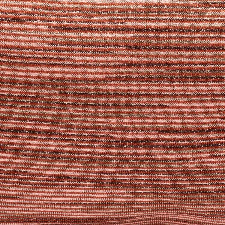 Pre Owned Missoni Multicolor Lurex Fabric Stripe Chain Clutch