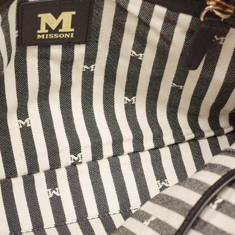 Pre Owned Missoni Multicolor Lurex Fabric Stripe Chain Clutch