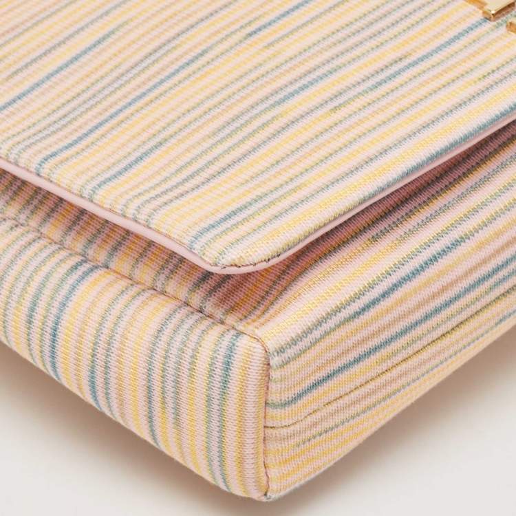 Pre Owned Missoni Multicolor Fabric Stripe Chain Flap Shoulder Bag