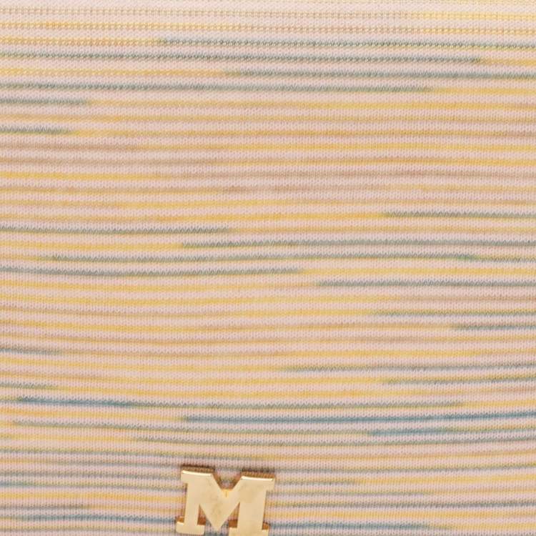 Pre Owned Missoni Multicolor Fabric Stripe Chain Flap Shoulder Bag