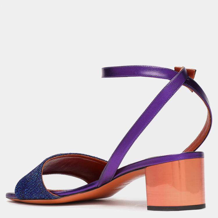 Pre Owned Missoni Lurex Fabric Ankle Strap Sandals Size 39