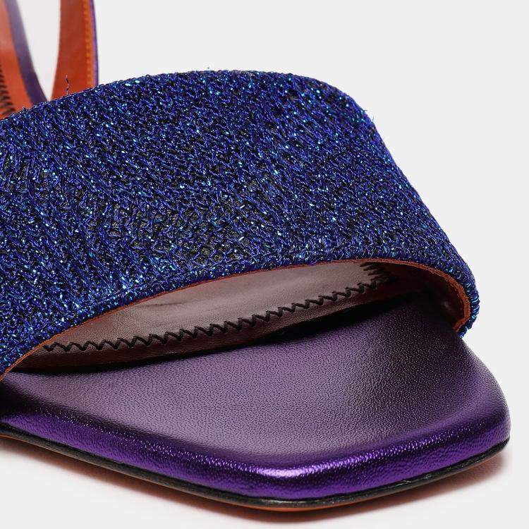 Pre Owned Missoni Lurex Fabric Ankle Strap Sandals Size 39