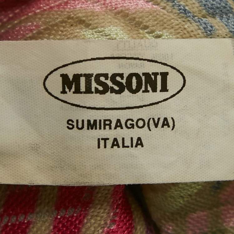 Pre Owned Missoni Sport Pink Patterned Knit Lace-Up Mini Dress S