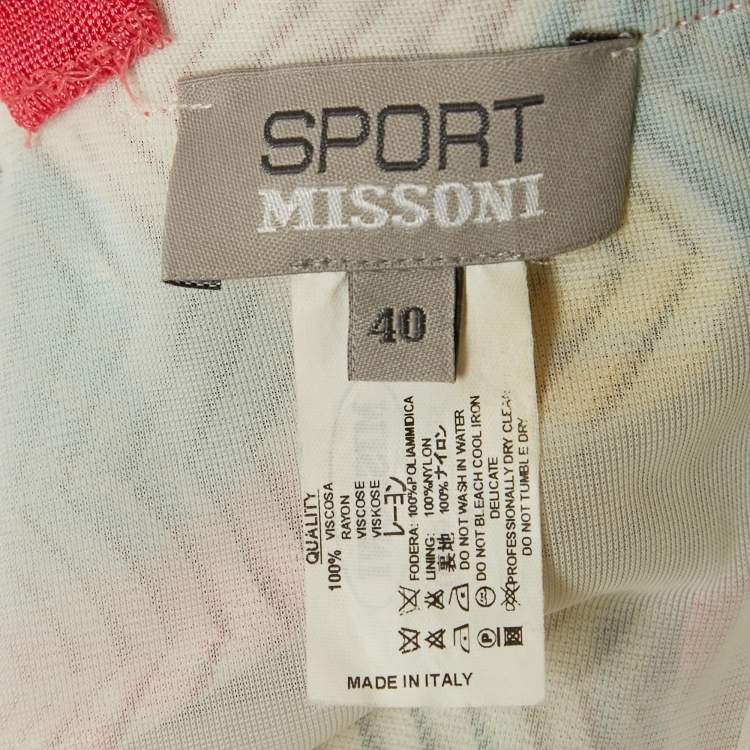 Pre Owned Missoni Sport Pink Patterned Knit Lace-Up Mini Dress S