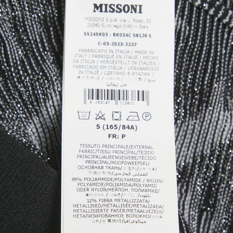 Pre Owned Missoni Sport Black Lurex Knit Activewear Set XS/S