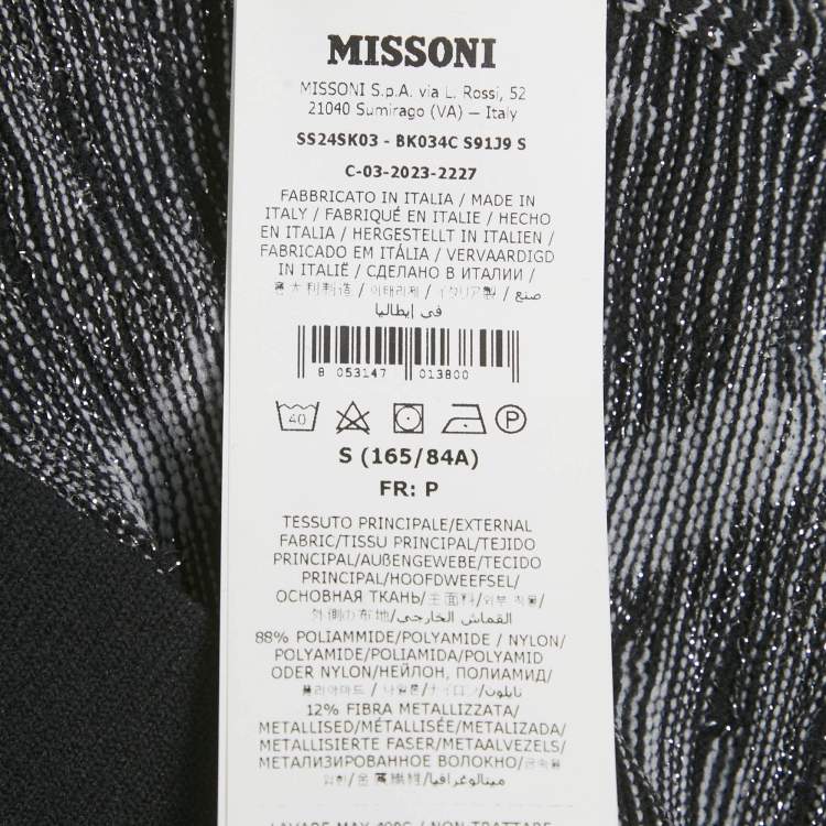 Pre Owned Missoni Sport Black Lurex Knit Activewear Set XS/S