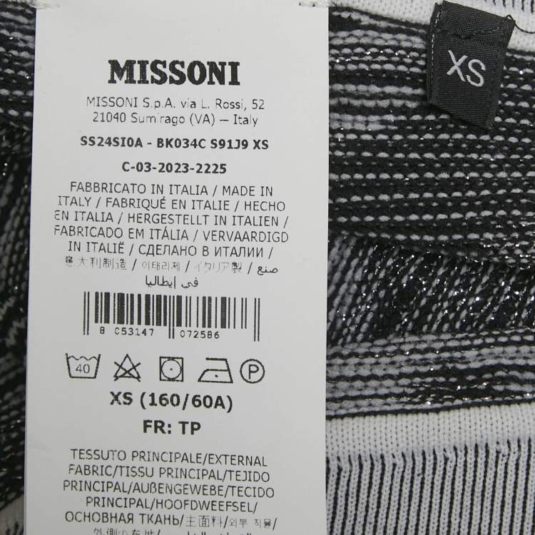 Pre Owned Missoni Sport Black Lurex Knit Activewear Set XS/S