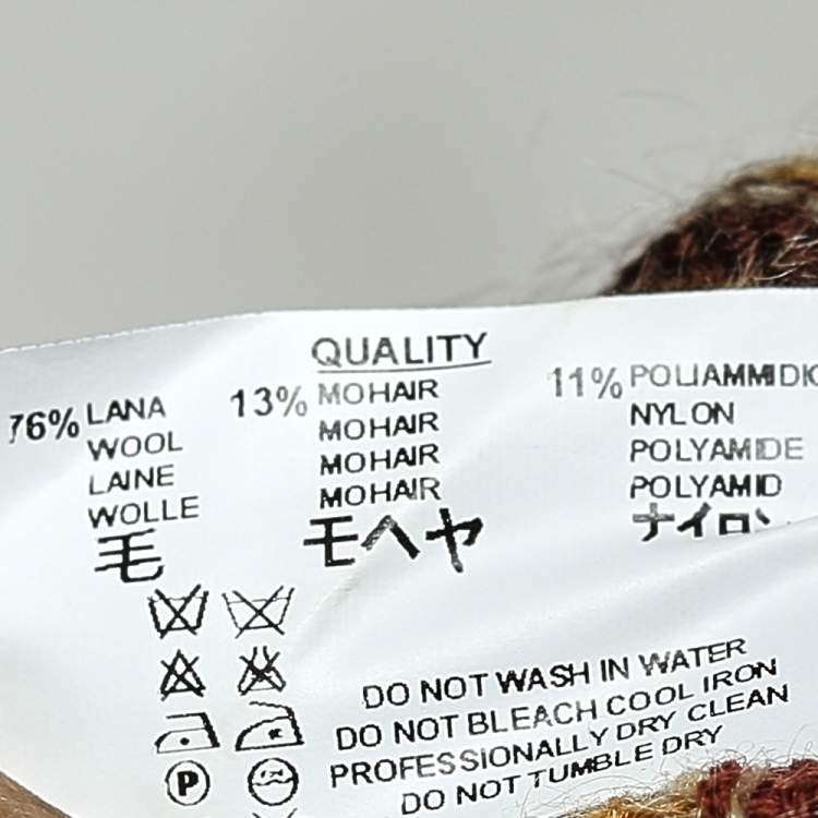 Pre Owned Missoni Sport Multicolor Wool & Mohair Patterned Knit Midi Dress L