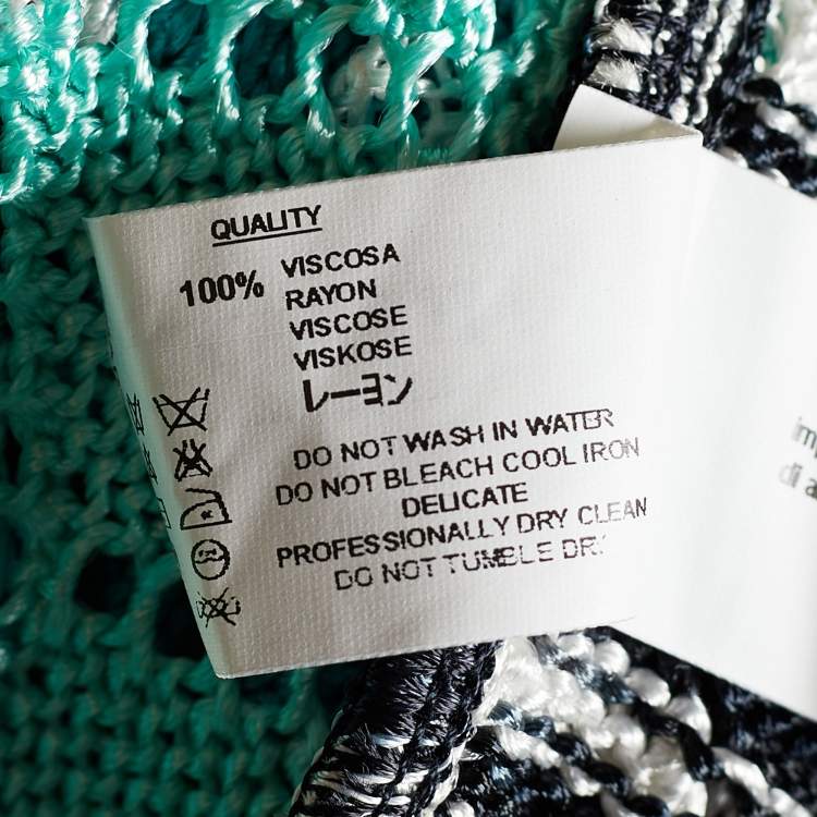 Pre Owned Missoni Sport Multicolor Striped Knit Sleeveless Button Front Cardigan L