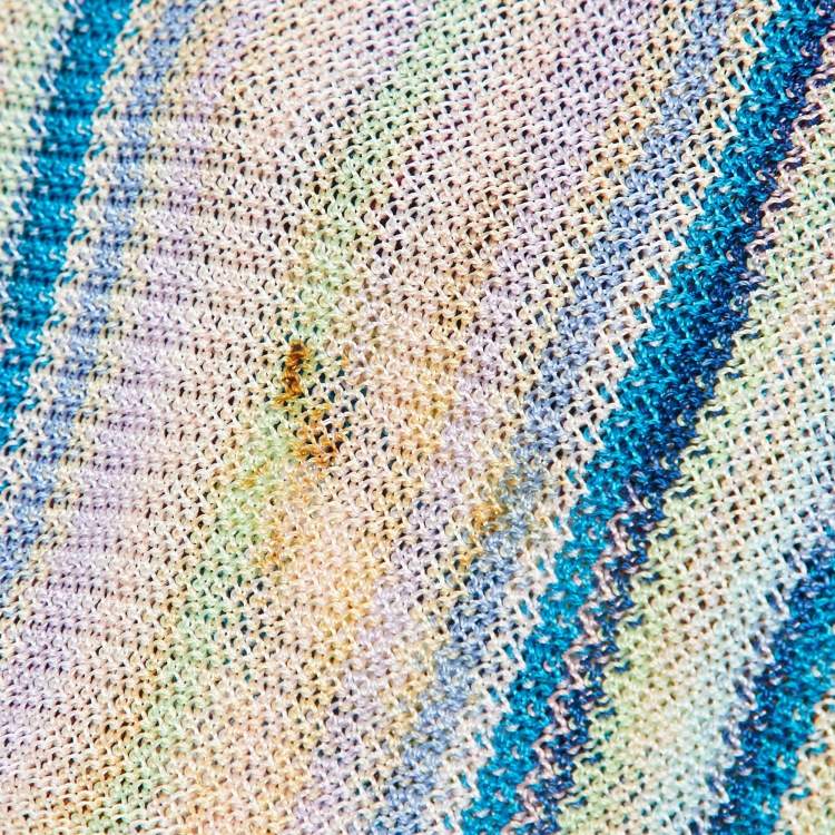 Pre Owned Missoni Multicolor Striped Knit Stole 