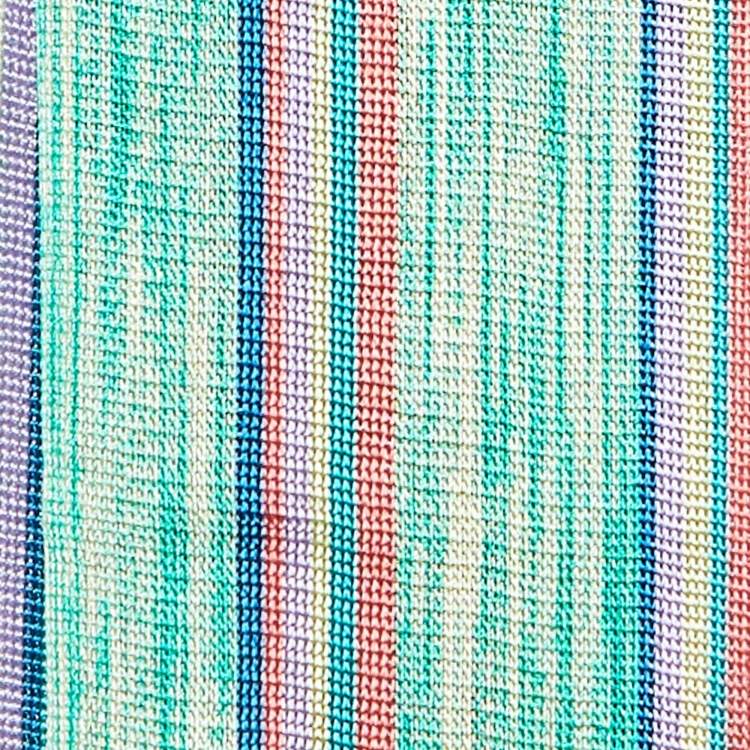 Pre Owned Missoni Multicolor Striped Knit Fringed Stole 