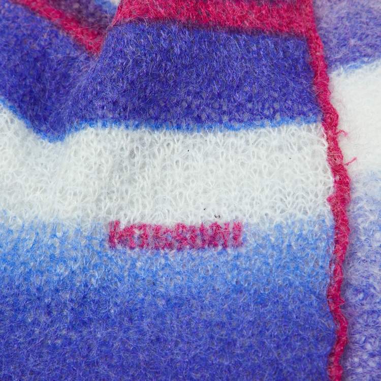 Pre Owned Missoni Multicolor Striped Mohair Blend Knit Stole