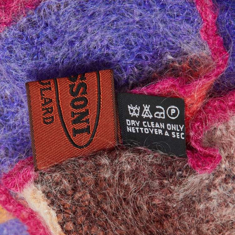 Pre Owned Missoni Multicolor Striped Mohair Blend Knit Stole