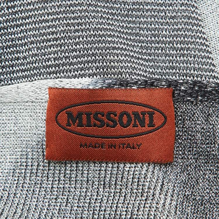Pre Owned Missoni Monochrome Diamond Pattern Lurex Knit Stole