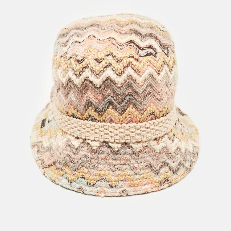 Pre Owned Missoni Multicolor Chevron Knit Hat L
