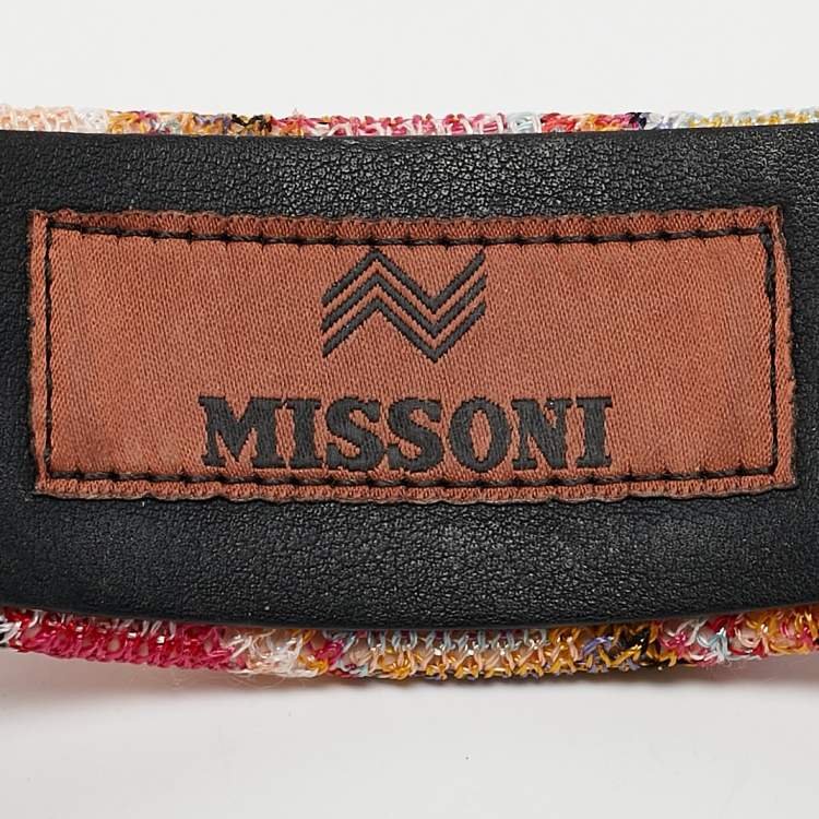 Pre Owned Missoni Multicolor Chevron Crochet Hairband 