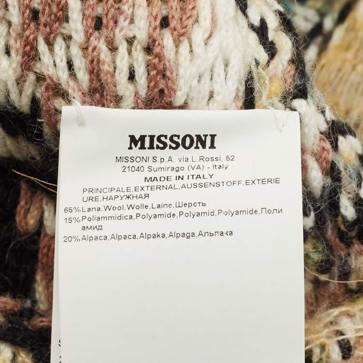 Pre Owned Missoni Beige Wool Knit Turban Beanie 