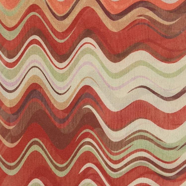 Pre Owned Missoni Brown Printed Silk Scarf