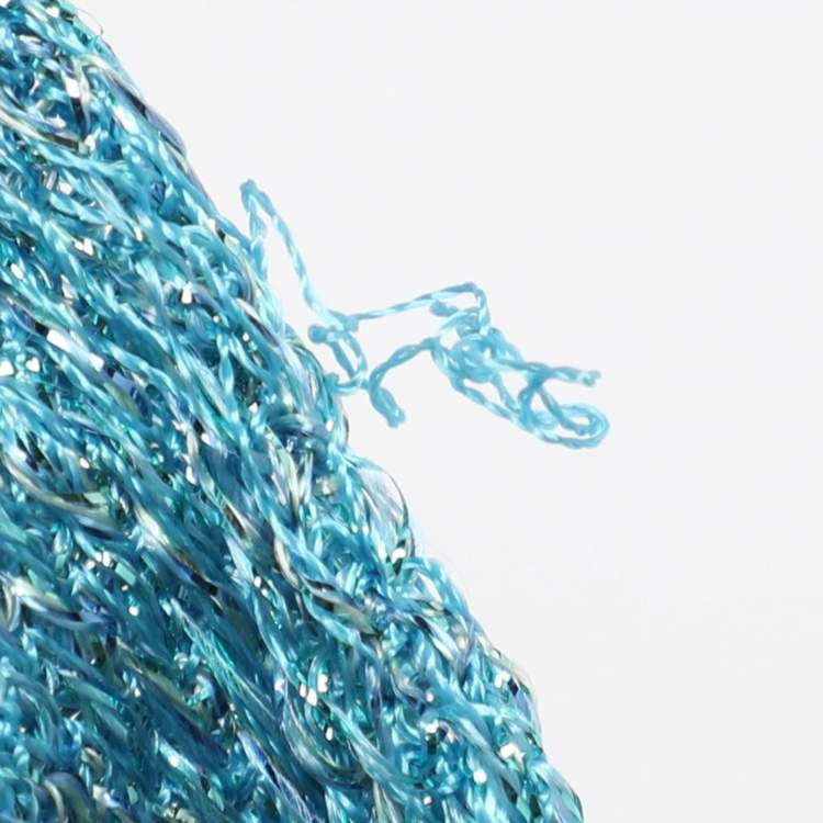 مملوكة مسبقًا Missoni Metallic Blue Knotted Crochet Knit Headband