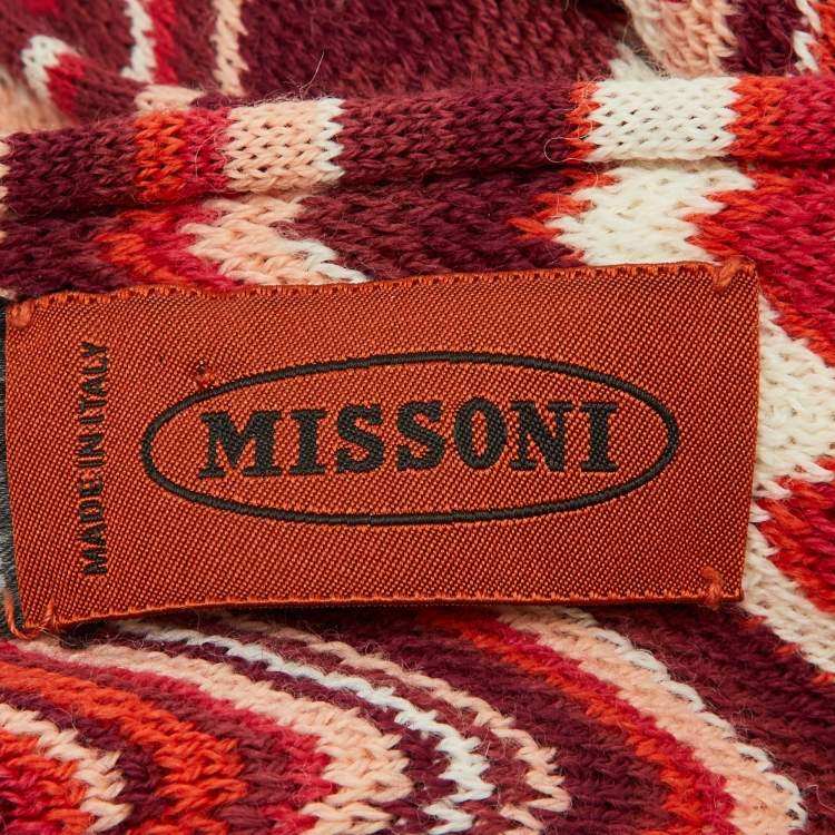 Pre Owned وشاح ميزوني تريكو قطني بنمط شيفرون متعدد الألوان