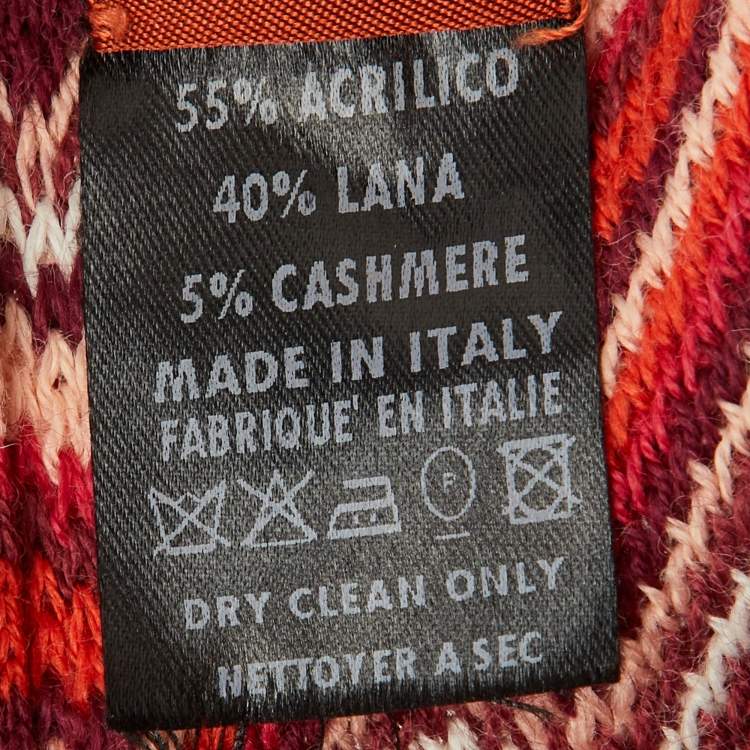 Pre Owned وشاح ميزوني تريكو قطني بنمط شيفرون متعدد الألوان